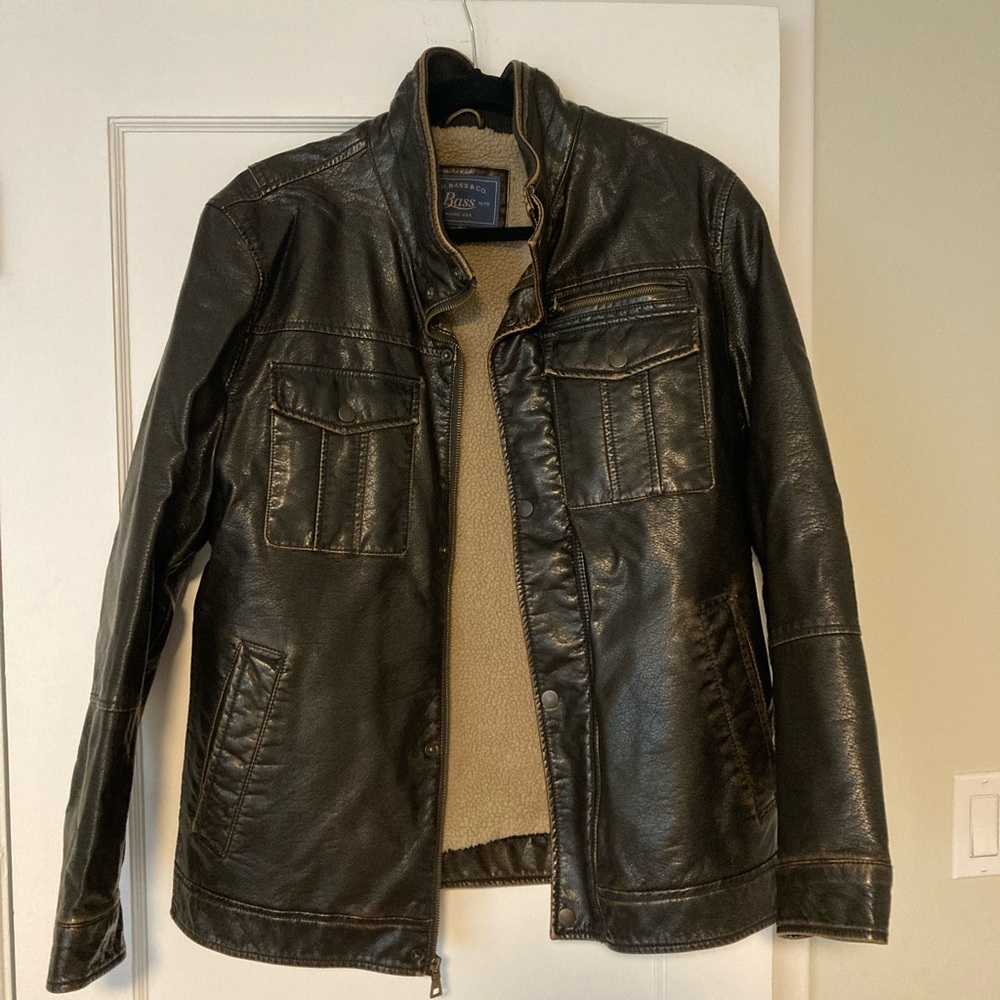 Men’s G.H. Bass & Co Faux Leather Bomber Jacket
